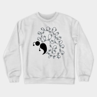 Barbed Wire Semicolon Butterfly Crewneck Sweatshirt